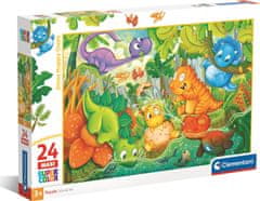 Clementoni Puzzle Šťastná oáza dinosaurov MAXI 24 dielikov