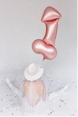 Fóliový balónik Penis - rozlúčka so slobodou - rosegold - 70 cm