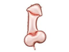 Fóliový balónik Penis - rozlúčka so slobodou - rosegold - 70 cm