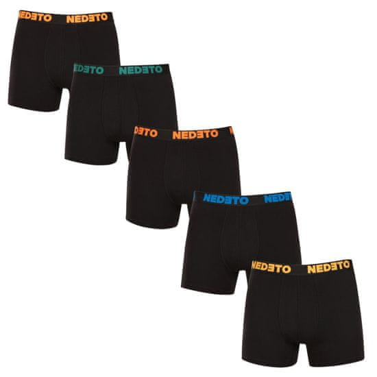 Nedeto 5PACK pánske boxerky čierne (5NB003)