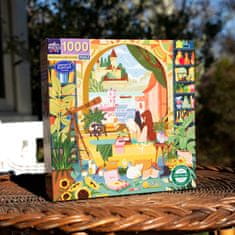 eeBoo Štvorcové puzzle Odpočinok u knižiek 1000 dielikov