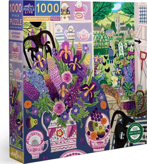 eeBoo Štvorcové puzzle Levanduľová kuchyňa 1000 dielikov