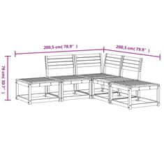 Vidaxl 5-dielna záhradná súprava pohoviek impregnovaná borovica