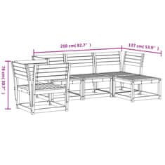 Vidaxl 5-dielna záhradná sedacia súprava impregnovaná borovica