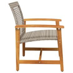 Petromila vidaXL Záhradné stoličky 2 ks sivé polyratan a akáciové drevo