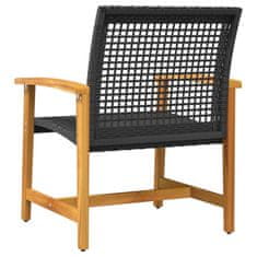 Petromila vidaXL Záhradné stoličky 2 ks čierne polyratan a akáciové drevo