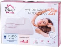 Strend Pro Podložka MagicHome, 2v1, deka, výhrevná, do postele, biela, 80x150 cm