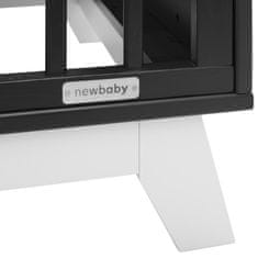 NEW BABY Detská postieľka so zábranou New Baby MARCUS 120x60 cm grafit/biela 