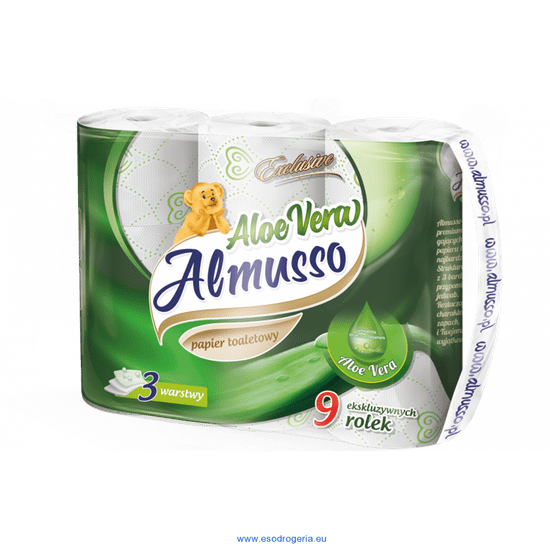 Almus toaletný papier 3-vrstvový aloe vera 9ks