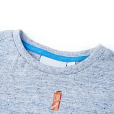 Vidaxl Detské tričko modré melanž 104