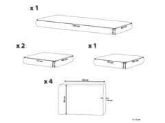 Beliani Súprava poťahov na záhradné vankúše biela BERMUDA