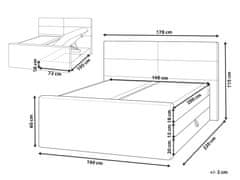 Beliani Kontinentálna posteľ s úložným priestorom 160 x 200 cm béžová ARISTOCRAT