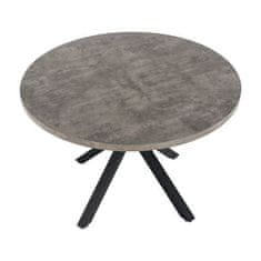 KONDELA Jedálenský stôl betón, čierna priemer 120 cm MEDOR