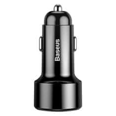 BASEUS Nabíjačka do auta Magic 2x USB 45 W 6 A s displejom čierna (CCMLC20A-01)