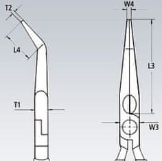 Knipex Zahnuté polguľaté kliešte 160 mm Knipex s dlhými čeľusťami - 3121160