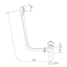 POLYSAN Vaňová súprava s bovdenom, dĺžka 1175mm, zátka 72mm, chróm 71683 - Polysan