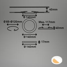 BRILONER BRILONER CTS vstavané svietidlo, 14 cm, 6W, 525lm, biele BRILO 7609016