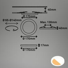 BRILONER BRILONER CTS vstavané svietidlo, 17 cm, 12W, 1190lm, biele BRILO 7609116