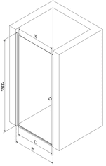 Mexen Pretoria, sprchové dvere do otvoru 90 x 190 cm, 6mm šedé sklo, chrómový profil, 852-090-000-01-40