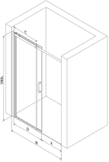 Mexen OMEGA posuvné sprchové dvere do otvoru 110 cm, zlatá-transparentná, 825-110-000-50-00