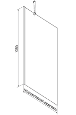 Mexen Next, vaňová zástena 1-krídlová 70 x 150 cm, fixné krídlo, 6 mm šedé sklo, zlatý profil, 895-070-000-00-40-50