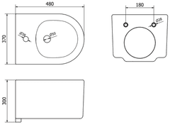 Mexen Sofia závesný bidet, čierna lesklá, 35544870