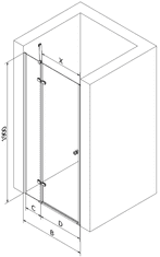 Mexen Roma, 1-krídlové dvere do otvoru 70 x 190 cm, 6mm číre sklo, chrómový profil, 854-070-000-01-00