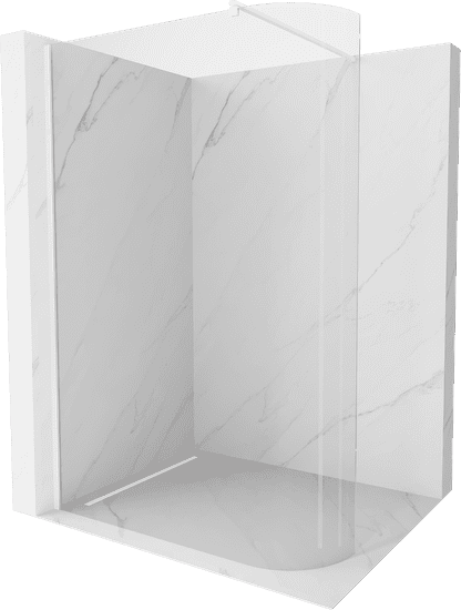 Mexen Kioto, zaoblená sprchová zástena 150 x 200 cm, 8mm číre sklo, biely profil, 800-150-101-20-06