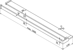 Mexen príslušenstvo, polička/držiak na uteráky pre sprchovú zástenu (max 140cm), zlatá lesklá, 800-02-50