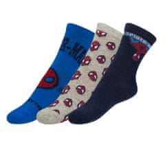 Sun City Ponožky detské Spiderman - sada 3 páry - 23-26 - červená, modrá, šedá