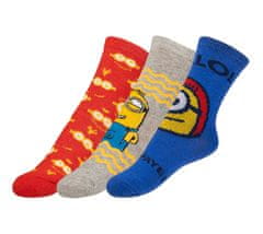 Sun City Ponožky detské Mimoni - sada 3 páry - 23-26 - červená, modrá, šedá