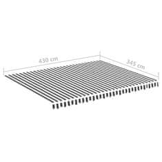 Vidaxl Náhradná látka na markízu antracitovo-biela 4,5x3,5 m