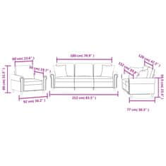 Vidaxl 3-dielna sedacia súprava s vankúšmi ružová zamat