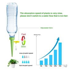 Netscroll Automatický zavlažovač rastlín, zavlažovač funguje na princípe automatickej kvapkovej závlahy, 15 dní, úspora vody, pre zaneprázdnených záhradkárov, 5 ks, PlantDrip