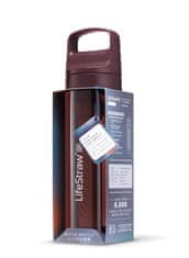 LifeStraw LGV422MRWW Go 2.0 Water Filter Bottle 22oz Merlot Me Away