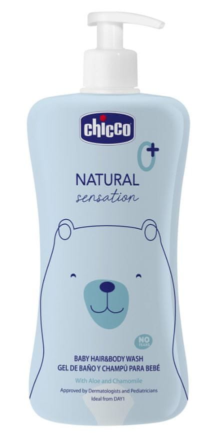 Chicco šampón na vlasy a telo Natural Sensation s aloe a harmančekom 500 ml, 0m+