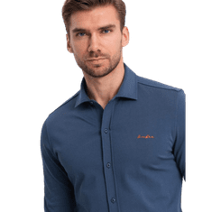 OMBRE Pánske tričko REGULAR modré MDN124773 M