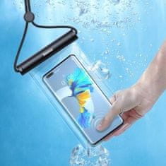 BASEUS vodotěsné pouzdro na telefon AquaGlide s cylindrickým posuvným zámkem, transparentné / čierna