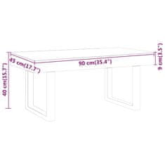 Vidaxl Konferenčný stolík tmavohnedý a čierny 90x45x40 cm MDF a železo