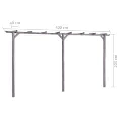 Vidaxl Záhradná pergola, sivá 400x40x205 cm, impregnovaná borovica