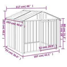 Vidaxl Búda pre psa so strechou čierna 117x103x102 cm pozinkovaná oceľ