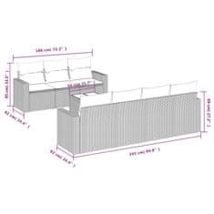 Petromila vidaXL 8-dielna záhradná súprava pohoviek s vankúšmi hnedá polyratan