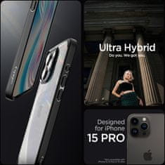 Spigen ochranný kryt Ultra Hybrid pro Apple iPhone 15 Pro, transparentné, čierny okraj