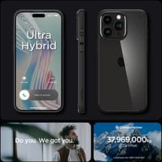 Spigen ochranný kryt Ultra Hybrid pro Apple iPhone 15 Pro, transparentné, čierny okraj