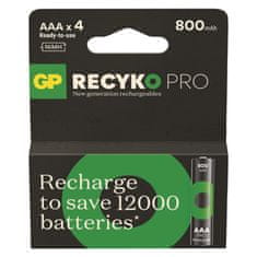 GP Nabíjací bat. ReCyko Pre AAA (HR03) 800mAh-4ks