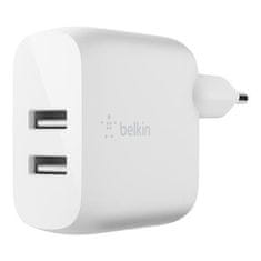 Belkin BOOST CHARGE Duálna 24W USB-A nástenná nabíjačka, biela