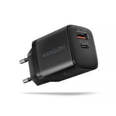 AXAGON ACU-PQ20, nabíjačka do siete 20W, 2x port (USB-A + USB-C), PD3.0/PPS/QC4+/AFC/Apple, čierna