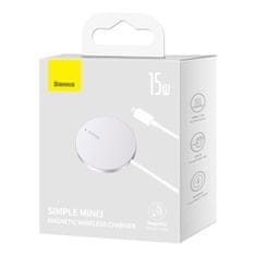 BASEUS Bezdrôtová nabíjačka do siete Simple Mini3 15W USB-C biela