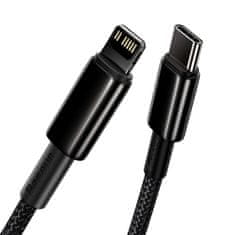 BASEUS Dátový kábel Tungsten Gold PD 20W 2m USB-C/Lightning čierny