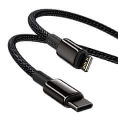 BASEUS Dátový kábel Tungsten Gold PD 20W 2m USB-C/Lightning čierny